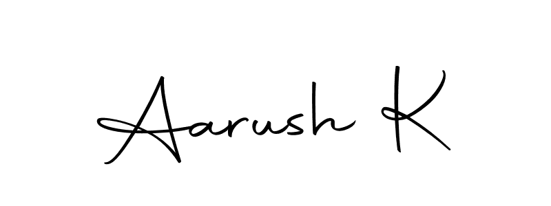 How to make Aarush K name signature. Use Autography-DOLnW style for creating short signs online. This is the latest handwritten sign. Aarush K signature style 10 images and pictures png