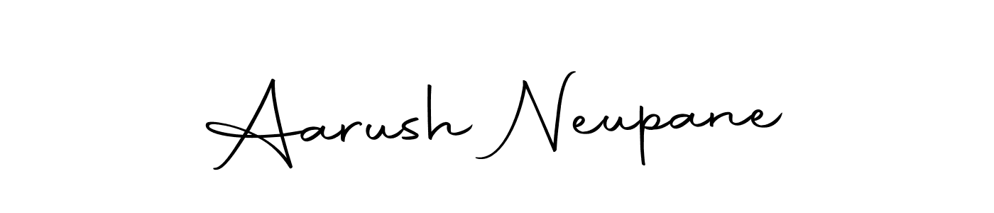 How to make Aarush Neupane name signature. Use Autography-DOLnW style for creating short signs online. This is the latest handwritten sign. Aarush Neupane signature style 10 images and pictures png