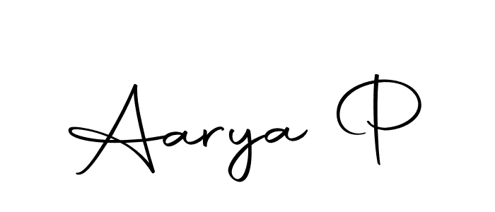 Make a beautiful signature design for name Aarya P. Use this online signature maker to create a handwritten signature for free. Aarya P signature style 10 images and pictures png