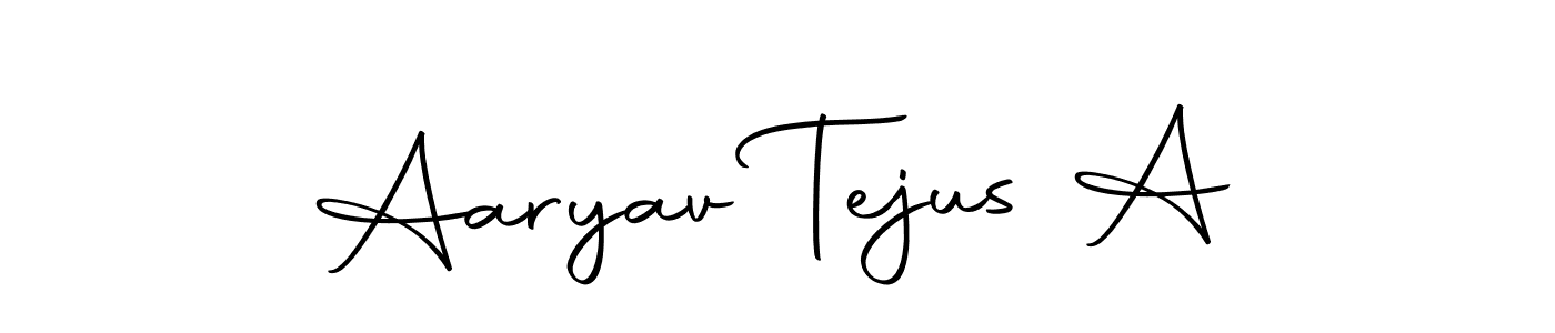 The best way (Autography-DOLnW) to make a short signature is to pick only two or three words in your name. The name Aaryav Tejus A include a total of six letters. For converting this name. Aaryav Tejus A signature style 10 images and pictures png