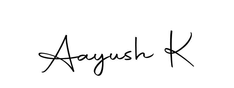 How to make Aayush K name signature. Use Autography-DOLnW style for creating short signs online. This is the latest handwritten sign. Aayush K signature style 10 images and pictures png