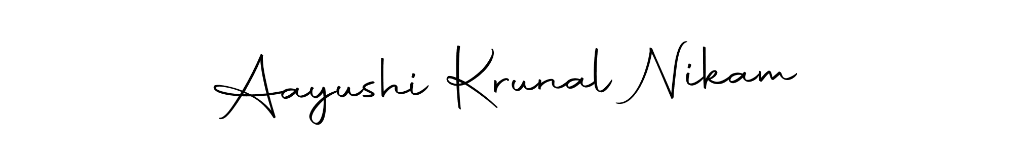 This is the best signature style for the Aayushi Krunal Nikam name. Also you like these signature font (Autography-DOLnW). Mix name signature. Aayushi Krunal Nikam signature style 10 images and pictures png