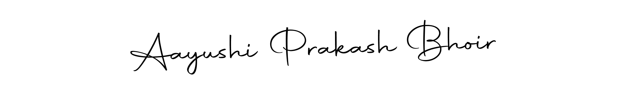 You should practise on your own different ways (Autography-DOLnW) to write your name (Aayushi Prakash Bhoir) in signature. don't let someone else do it for you. Aayushi Prakash Bhoir signature style 10 images and pictures png