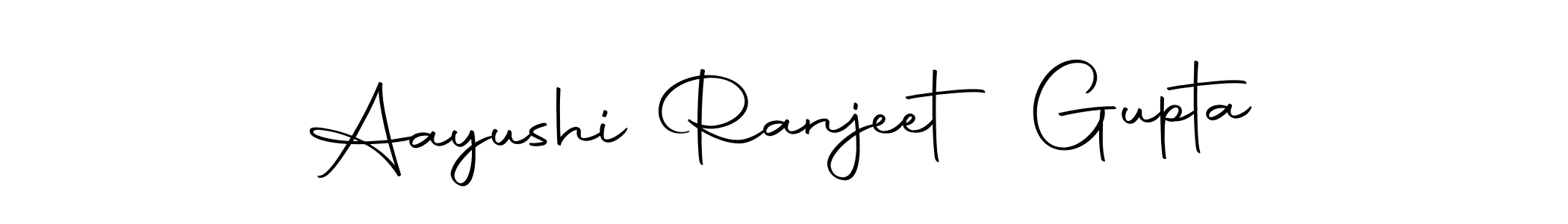 The best way (Autography-DOLnW) to make a short signature is to pick only two or three words in your name. The name Aayushi Ranjeet Gupta include a total of six letters. For converting this name. Aayushi Ranjeet Gupta signature style 10 images and pictures png