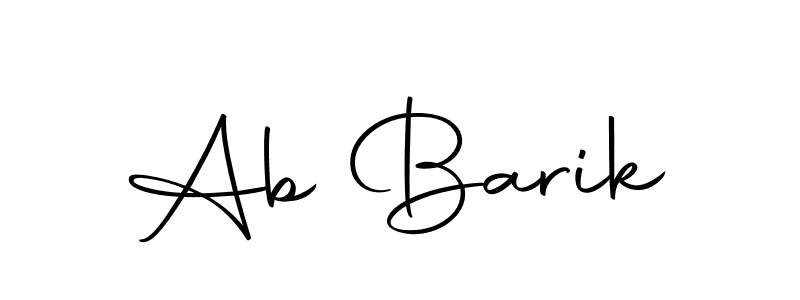 You should practise on your own different ways (Autography-DOLnW) to write your name (Ab Barik) in signature. don't let someone else do it for you. Ab Barik signature style 10 images and pictures png