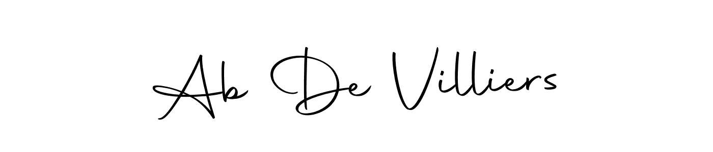 Create a beautiful signature design for name Ab De Villiers. With this signature (Autography-DOLnW) fonts, you can make a handwritten signature for free. Ab De Villiers signature style 10 images and pictures png