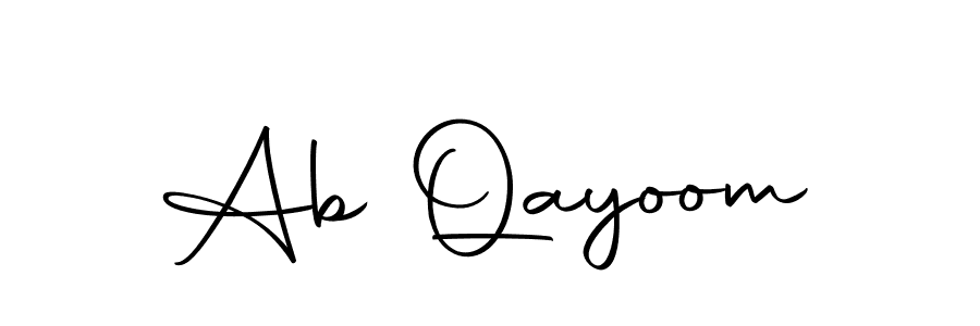 Create a beautiful signature design for name Ab Qayoom. With this signature (Autography-DOLnW) fonts, you can make a handwritten signature for free. Ab Qayoom signature style 10 images and pictures png