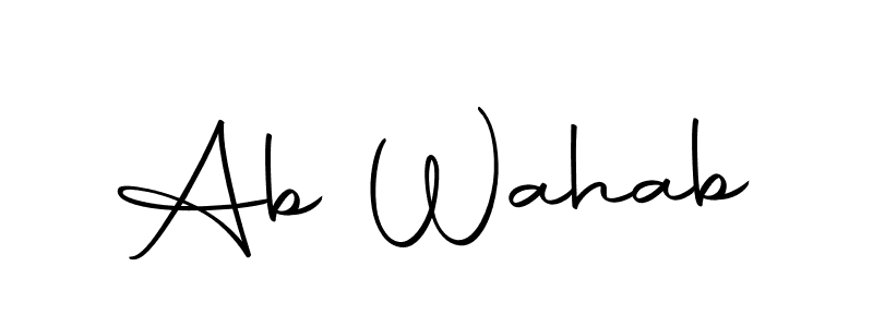 How to make Ab Wahab name signature. Use Autography-DOLnW style for creating short signs online. This is the latest handwritten sign. Ab Wahab signature style 10 images and pictures png