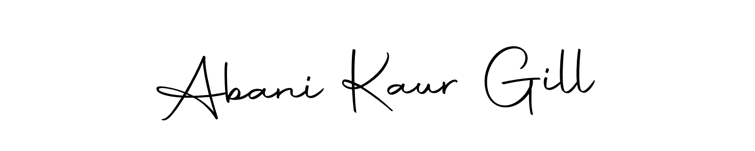 Use a signature maker to create a handwritten signature online. With this signature software, you can design (Autography-DOLnW) your own signature for name Abani Kaur Gill. Abani Kaur Gill signature style 10 images and pictures png