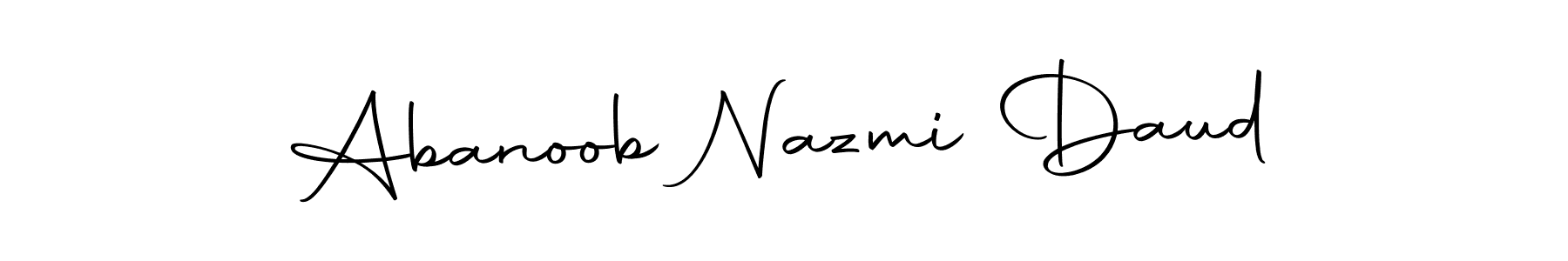 Make a beautiful signature design for name Abanoob Nazmi Daud. Use this online signature maker to create a handwritten signature for free. Abanoob Nazmi Daud signature style 10 images and pictures png