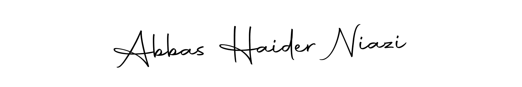 How to make Abbas Haider Niazi name signature. Use Autography-DOLnW style for creating short signs online. This is the latest handwritten sign. Abbas Haider Niazi signature style 10 images and pictures png