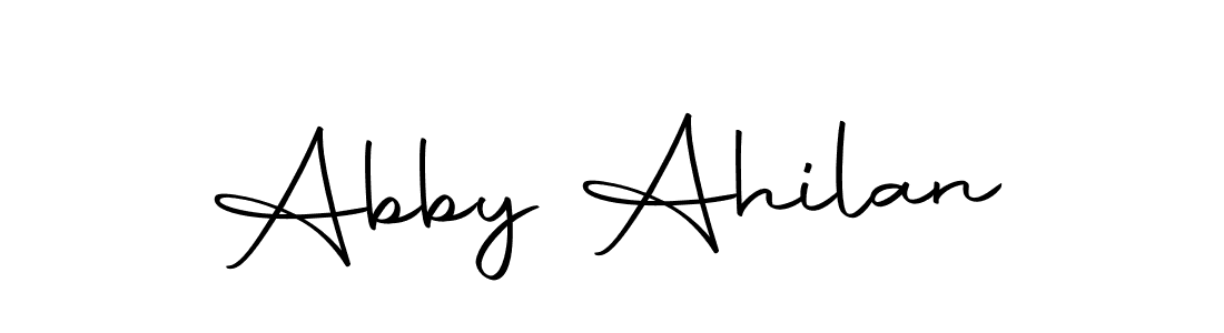 How to make Abby Ahilan name signature. Use Autography-DOLnW style for creating short signs online. This is the latest handwritten sign. Abby Ahilan signature style 10 images and pictures png