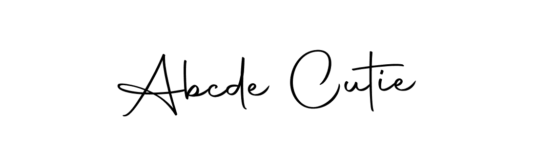 The best way (Autography-DOLnW) to make a short signature is to pick only two or three words in your name. The name Abcde Cutie include a total of six letters. For converting this name. Abcde Cutie signature style 10 images and pictures png