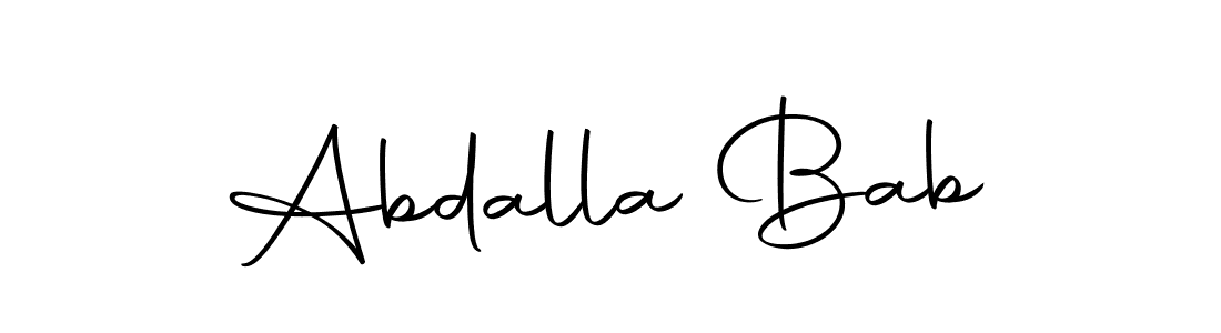 You should practise on your own different ways (Autography-DOLnW) to write your name (Abdalla Bab) in signature. don't let someone else do it for you. Abdalla Bab signature style 10 images and pictures png