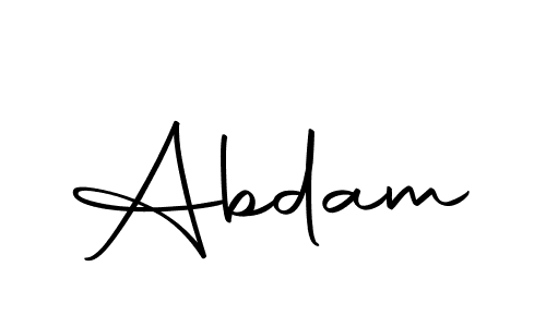 Design your own signature with our free online signature maker. With this signature software, you can create a handwritten (Autography-DOLnW) signature for name Abdam. Abdam signature style 10 images and pictures png