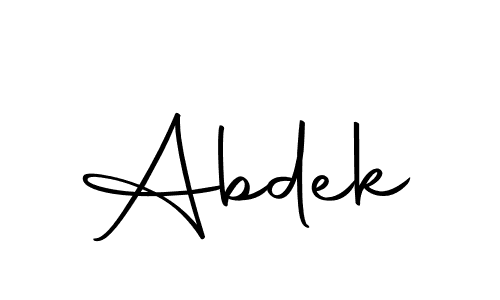 How to make Abdek name signature. Use Autography-DOLnW style for creating short signs online. This is the latest handwritten sign. Abdek signature style 10 images and pictures png