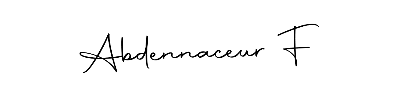 You can use this online signature creator to create a handwritten signature for the name Abdennaceur F. This is the best online autograph maker. Abdennaceur F signature style 10 images and pictures png