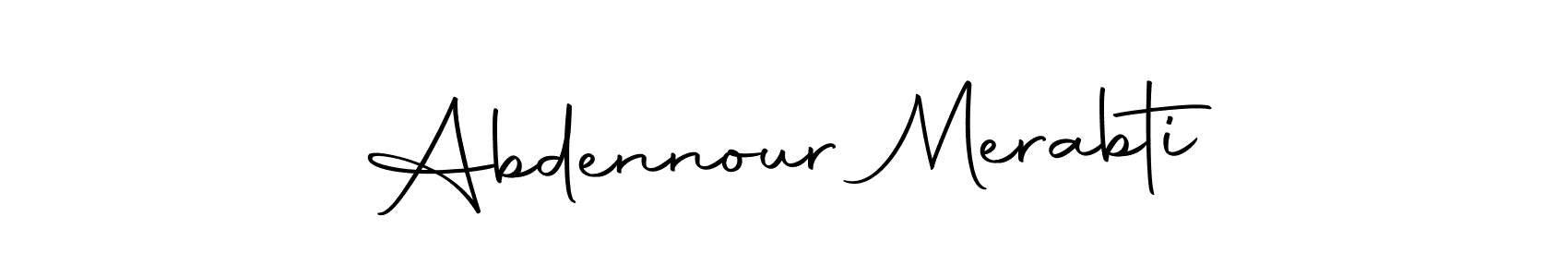 How to make Abdennour Merabti name signature. Use Autography-DOLnW style for creating short signs online. This is the latest handwritten sign. Abdennour Merabti signature style 10 images and pictures png