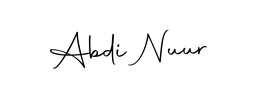 The best way (Autography-DOLnW) to make a short signature is to pick only two or three words in your name. The name Abdi Nuur include a total of six letters. For converting this name. Abdi Nuur signature style 10 images and pictures png