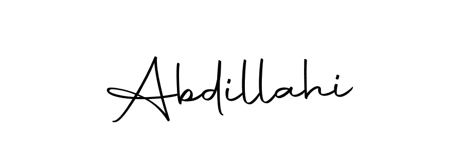 Use a signature maker to create a handwritten signature online. With this signature software, you can design (Autography-DOLnW) your own signature for name Abdillahi. Abdillahi signature style 10 images and pictures png