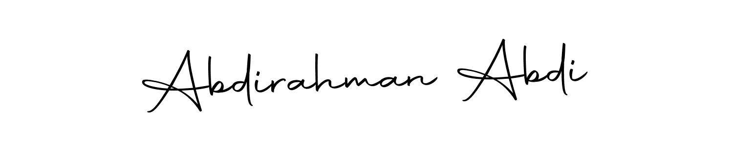 Create a beautiful signature design for name Abdirahman Abdi. With this signature (Autography-DOLnW) fonts, you can make a handwritten signature for free. Abdirahman Abdi signature style 10 images and pictures png