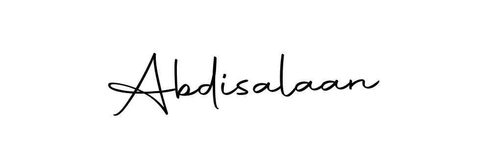 Use a signature maker to create a handwritten signature online. With this signature software, you can design (Autography-DOLnW) your own signature for name Abdisalaan. Abdisalaan signature style 10 images and pictures png