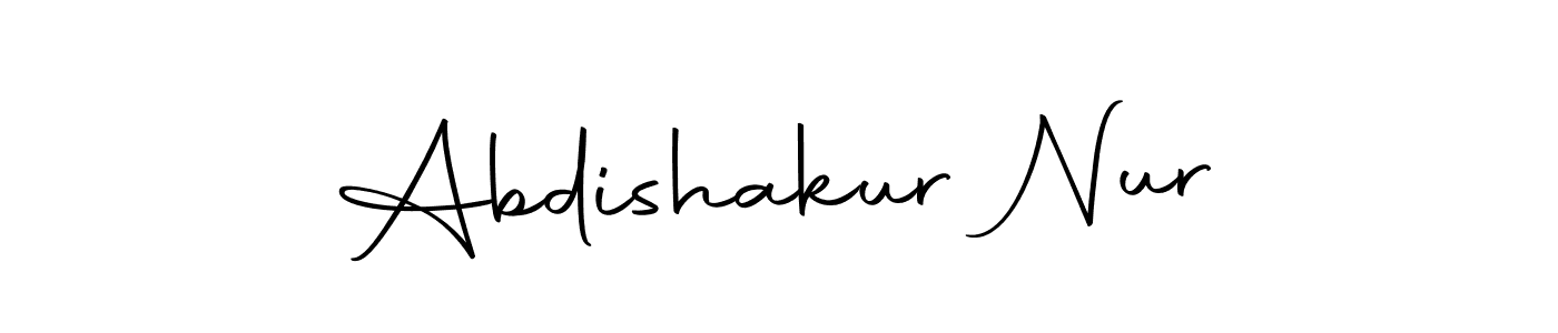 Abdishakur Nur stylish signature style. Best Handwritten Sign (Autography-DOLnW) for my name. Handwritten Signature Collection Ideas for my name Abdishakur Nur. Abdishakur Nur signature style 10 images and pictures png