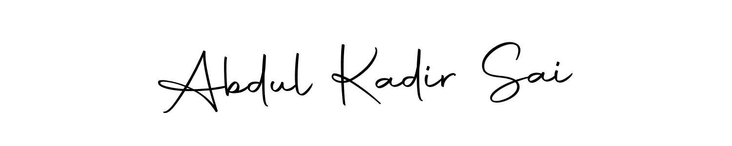 The best way (Autography-DOLnW) to make a short signature is to pick only two or three words in your name. The name Abdul Kadir Sai include a total of six letters. For converting this name. Abdul Kadir Sai signature style 10 images and pictures png