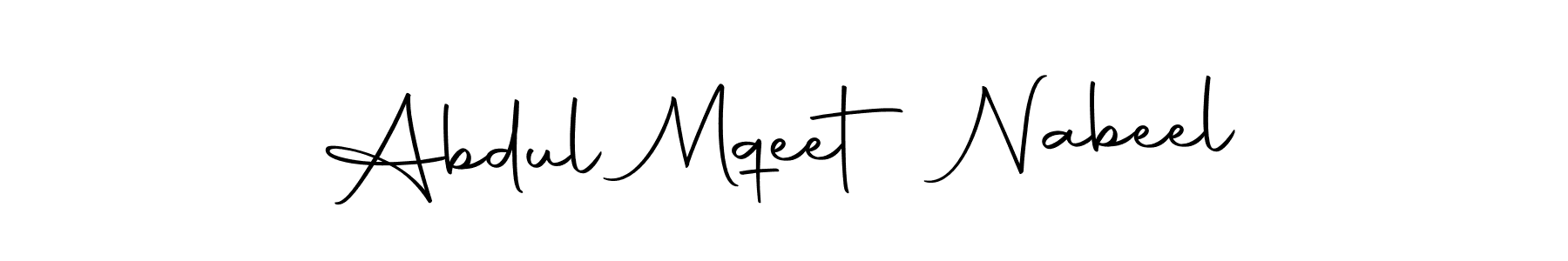 How to make Abdul Mqeet Nabeel name signature. Use Autography-DOLnW style for creating short signs online. This is the latest handwritten sign. Abdul Mqeet Nabeel signature style 10 images and pictures png