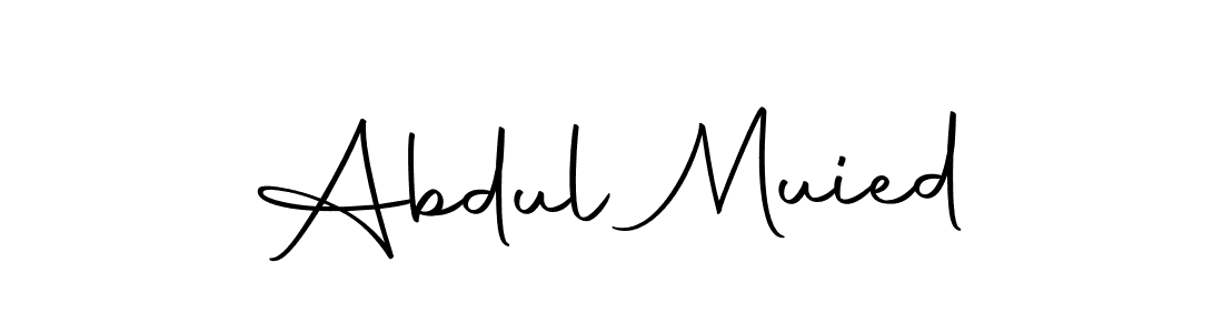 How to make Abdul Muied name signature. Use Autography-DOLnW style for creating short signs online. This is the latest handwritten sign. Abdul Muied signature style 10 images and pictures png