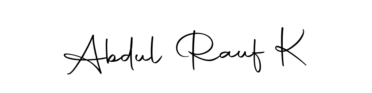 Design your own signature with our free online signature maker. With this signature software, you can create a handwritten (Autography-DOLnW) signature for name Abdul Rauf K. Abdul Rauf K signature style 10 images and pictures png