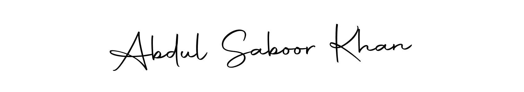 How to make Abdul Saboor Khan name signature. Use Autography-DOLnW style for creating short signs online. This is the latest handwritten sign. Abdul Saboor Khan signature style 10 images and pictures png