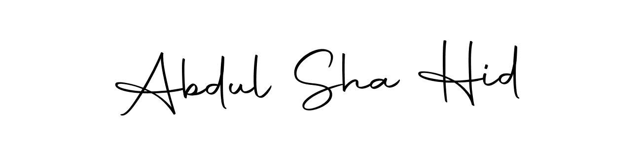 How to make Abdul Sha Hid name signature. Use Autography-DOLnW style for creating short signs online. This is the latest handwritten sign. Abdul Sha Hid signature style 10 images and pictures png