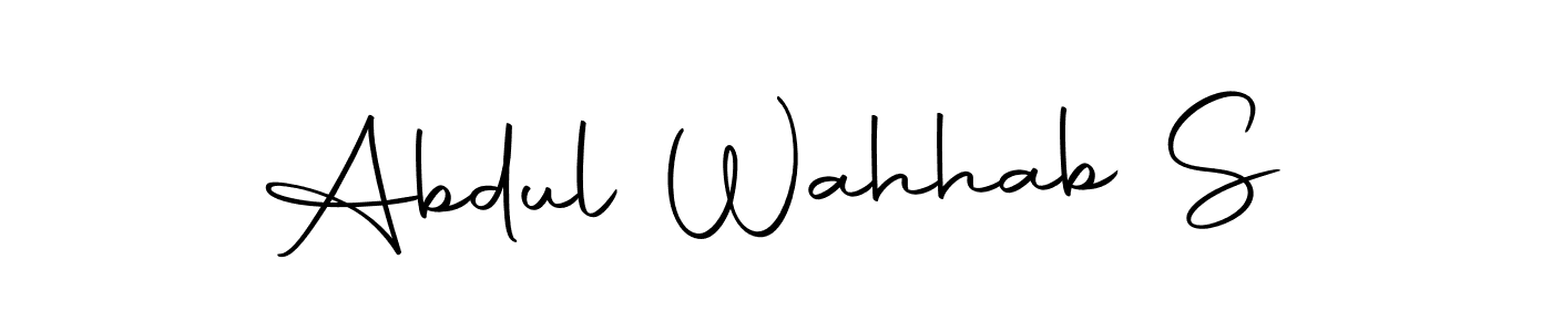 How to make Abdul Wahhab S name signature. Use Autography-DOLnW style for creating short signs online. This is the latest handwritten sign. Abdul Wahhab S signature style 10 images and pictures png