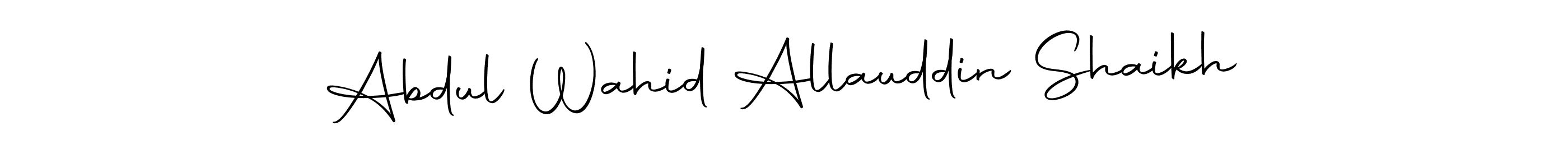 The best way (Autography-DOLnW) to make a short signature is to pick only two or three words in your name. The name Abdul Wahid Allauddin Shaikh include a total of six letters. For converting this name. Abdul Wahid Allauddin Shaikh signature style 10 images and pictures png