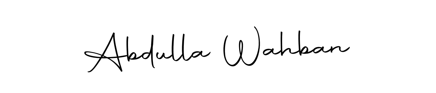 How to make Abdulla Wahban name signature. Use Autography-DOLnW style for creating short signs online. This is the latest handwritten sign. Abdulla Wahban signature style 10 images and pictures png