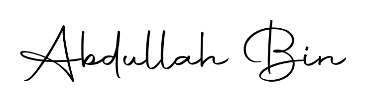 The Autography-DOLnW typeface gives name Abdullah Bin a refined look. Suitable for certificates, diplomas, and official verification. Abdullah Bin signature style 10 images and pictures png