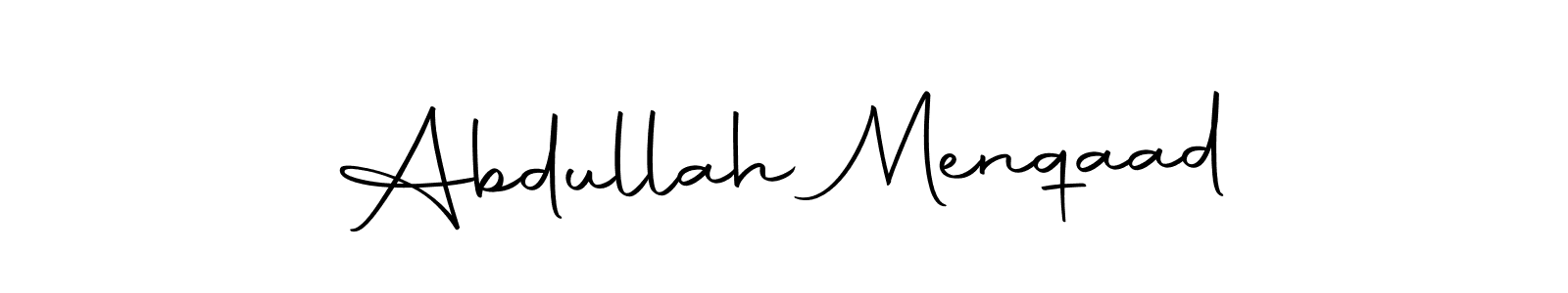 Create a beautiful signature design for name Abdullah Menqaad. With this signature (Autography-DOLnW) fonts, you can make a handwritten signature for free. Abdullah Menqaad signature style 10 images and pictures png