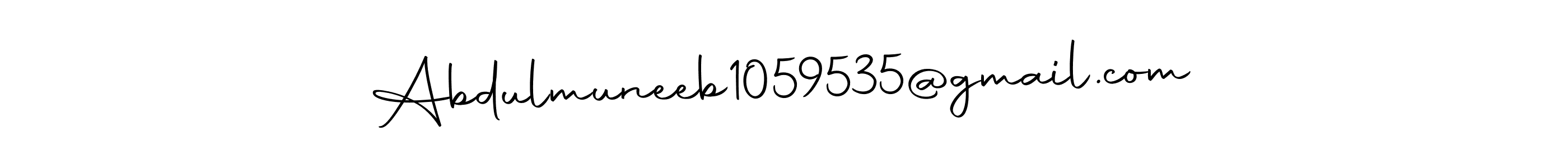 Autography-DOLnW is a professional signature style that is perfect for those who want to add a touch of class to their signature. It is also a great choice for those who want to make their signature more unique. Get Abdulmuneeb1059535@gmail.com name to fancy signature for free. Abdulmuneeb1059535@gmail.com signature style 10 images and pictures png