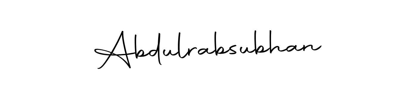 Make a short Abdulrabsubhan signature style. Manage your documents anywhere anytime using Autography-DOLnW. Create and add eSignatures, submit forms, share and send files easily. Abdulrabsubhan signature style 10 images and pictures png
