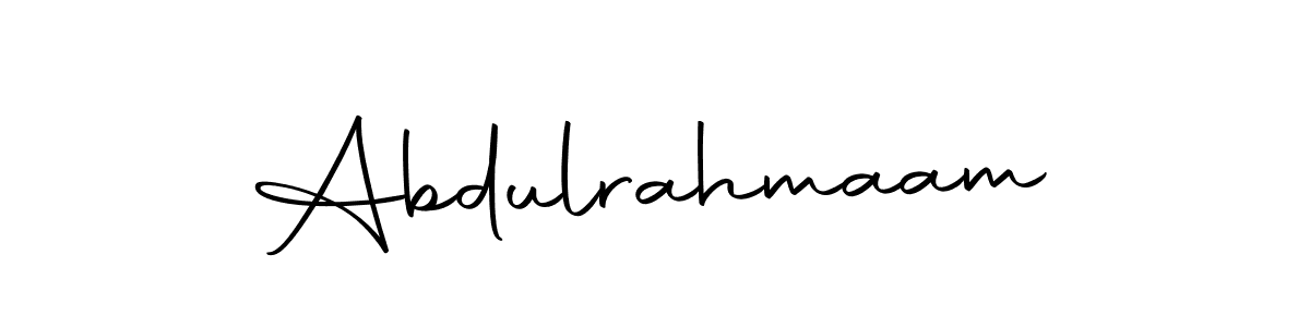 Design your own signature with our free online signature maker. With this signature software, you can create a handwritten (Autography-DOLnW) signature for name Abdulrahmaam. Abdulrahmaam signature style 10 images and pictures png