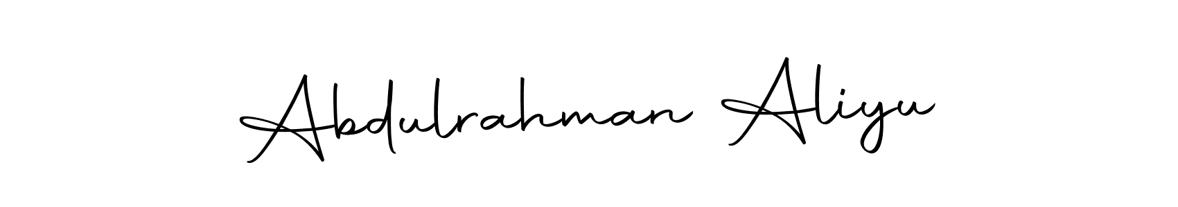 Design your own signature with our free online signature maker. With this signature software, you can create a handwritten (Autography-DOLnW) signature for name Abdulrahman Aliyu. Abdulrahman Aliyu signature style 10 images and pictures png