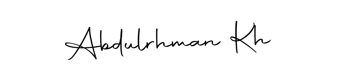 Create a beautiful signature design for name Abdulrhman Kh. With this signature (Autography-DOLnW) fonts, you can make a handwritten signature for free. Abdulrhman Kh signature style 10 images and pictures png