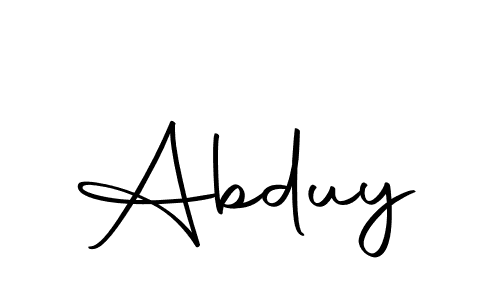 Design your own signature with our free online signature maker. With this signature software, you can create a handwritten (Autography-DOLnW) signature for name Abduy. Abduy signature style 10 images and pictures png