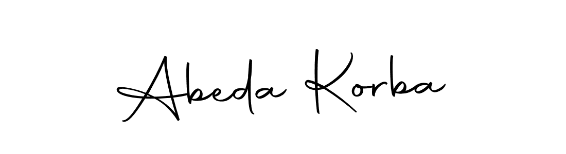 Use a signature maker to create a handwritten signature online. With this signature software, you can design (Autography-DOLnW) your own signature for name Abeda Korba. Abeda Korba signature style 10 images and pictures png