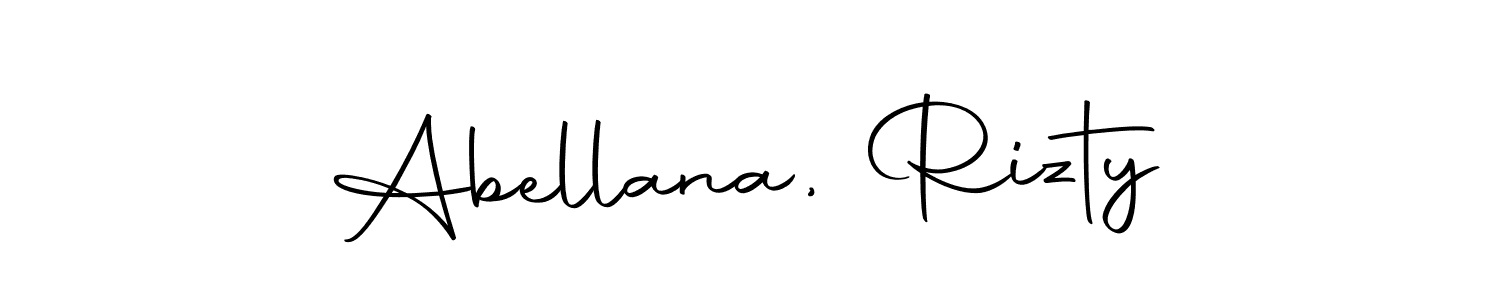 You should practise on your own different ways (Autography-DOLnW) to write your name (Abellana, Rizty) in signature. don't let someone else do it for you. Abellana, Rizty signature style 10 images and pictures png