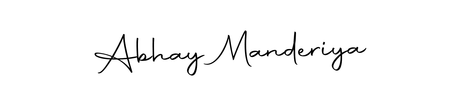 How to make Abhay Manderiya name signature. Use Autography-DOLnW style for creating short signs online. This is the latest handwritten sign. Abhay Manderiya signature style 10 images and pictures png