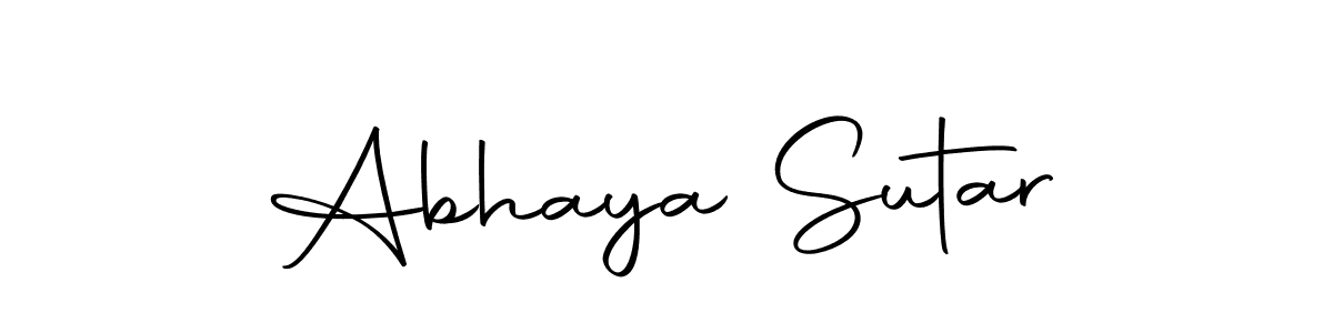 Design your own signature with our free online signature maker. With this signature software, you can create a handwritten (Autography-DOLnW) signature for name Abhaya Sutar. Abhaya Sutar signature style 10 images and pictures png
