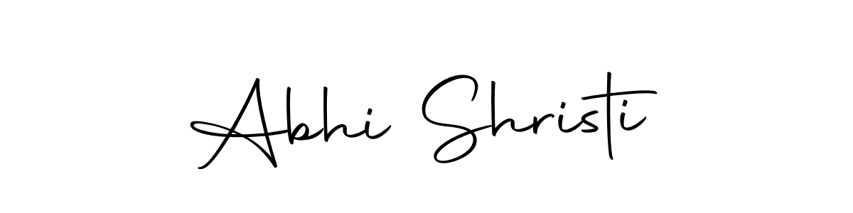 How to make Abhi Shristi name signature. Use Autography-DOLnW style for creating short signs online. This is the latest handwritten sign. Abhi Shristi signature style 10 images and pictures png