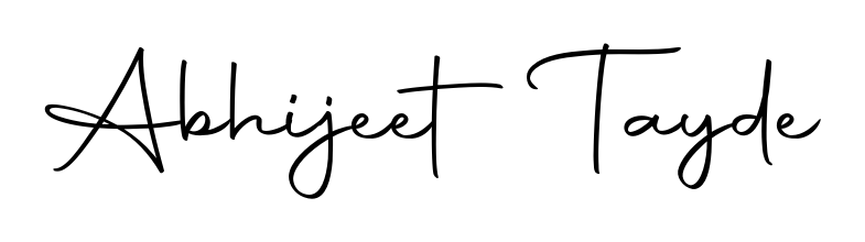 Explore multiple handwriting variations for Abhijeet Tayde including this stunning Autography-DOLnW design. Free to use across all platforms. Abhijeet Tayde signature style 10 images and pictures png